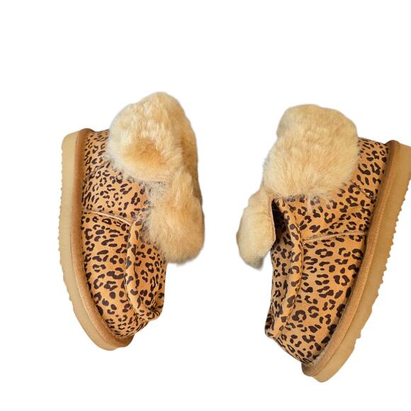 New Aerosoles Girls Mini Alaska Toasty Boot Leopard Girls Sz 1 leather wool - Picture 3 of 8